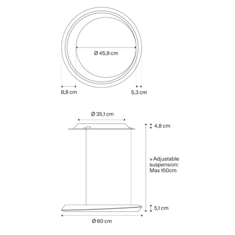 Specification Image for Lodes Tidal LED Adjustable Suspension