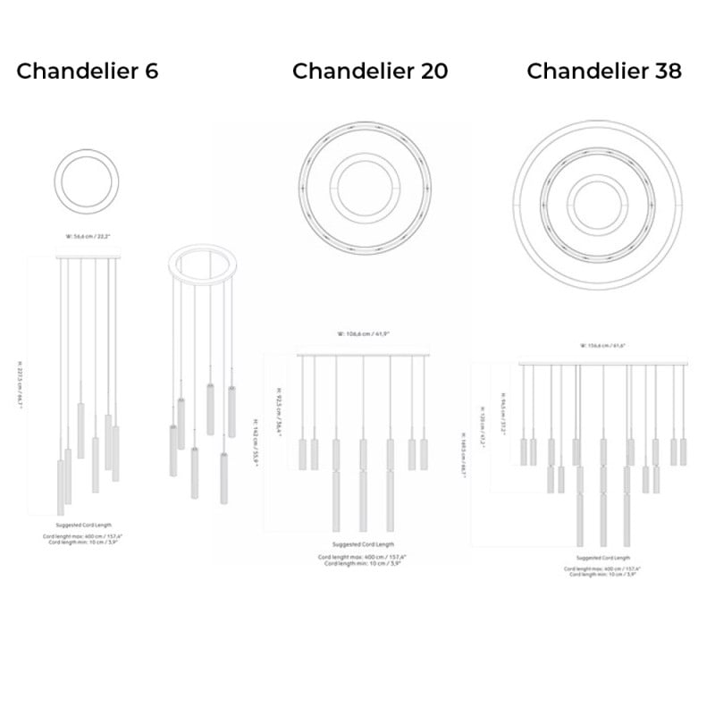 Specification Image for Audo Tubulaire Chandelier