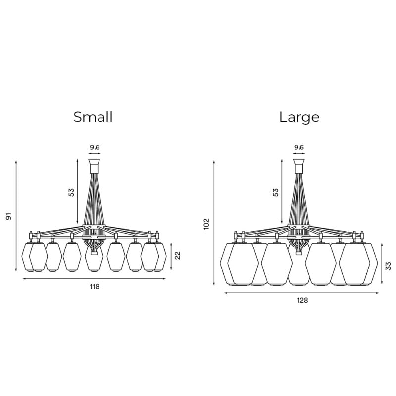 Specification Image for Northern Dahl Chandelier Specification Image for Northern Dahl Chandelier