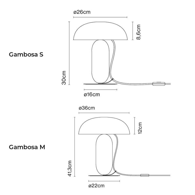 Specification Image for Marset Gambosa Table Lamp