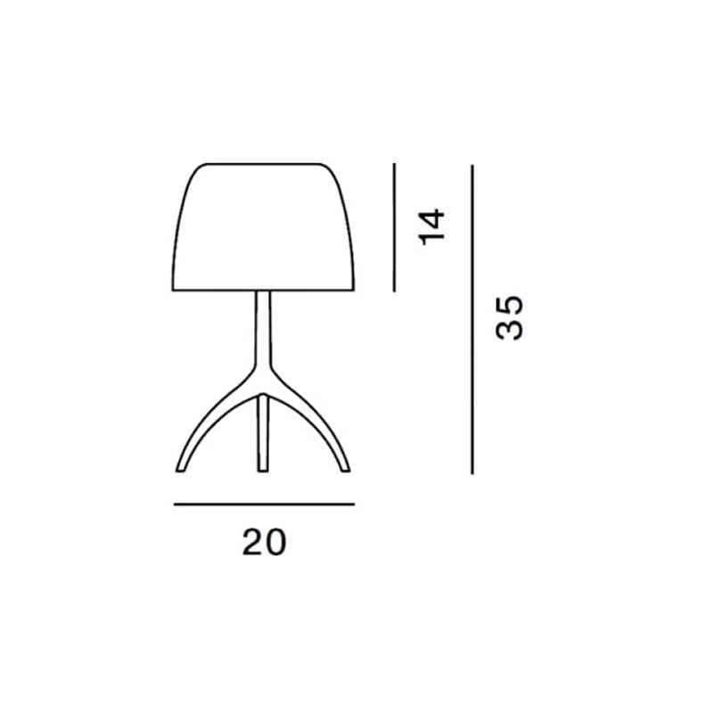Specification image for Foscarini Lumiere Nuances Table Lamp