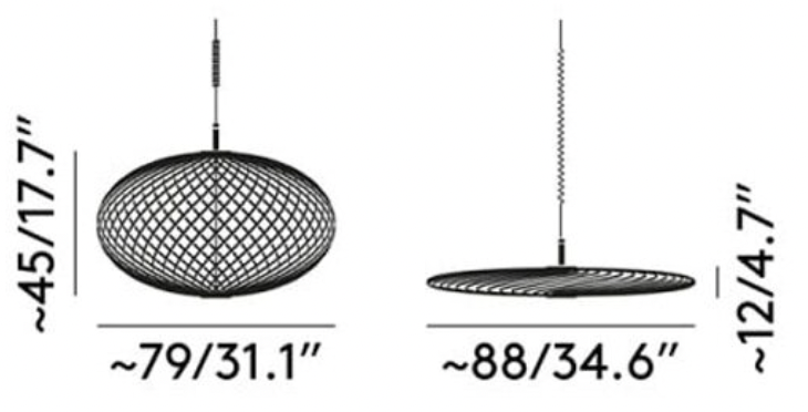 Specification Image for Tom Dixon Spring LED Pendant
