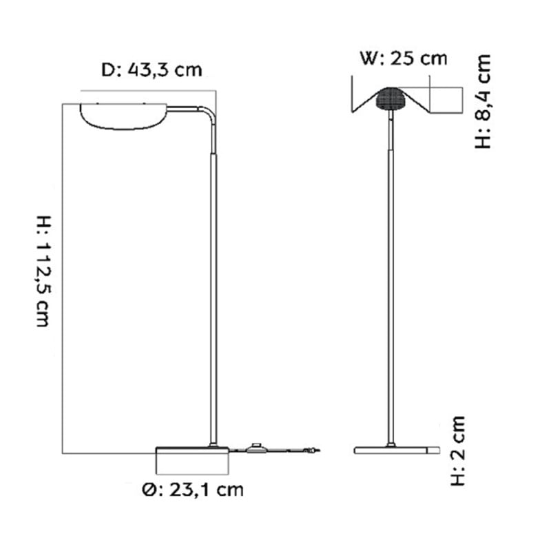 Specification Image for Audo Copenhagen Wing Floor Lamp