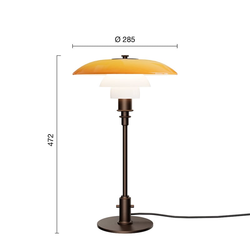 Specification image for Louis Poulsen PH 3/2 Table Lamp Centenary Edition