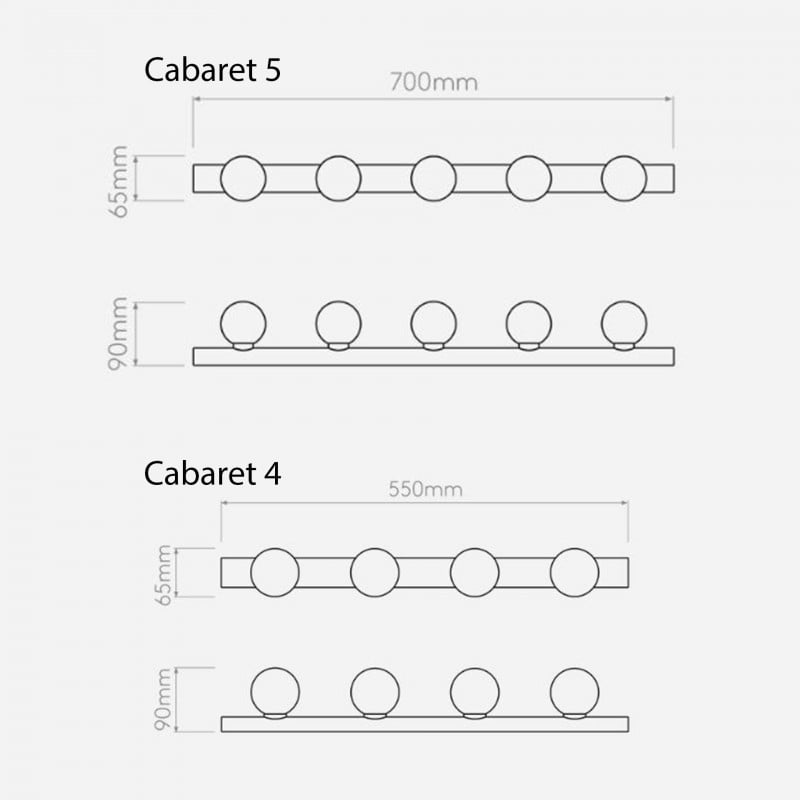 Specification image for Astro Cabaret Wall Light