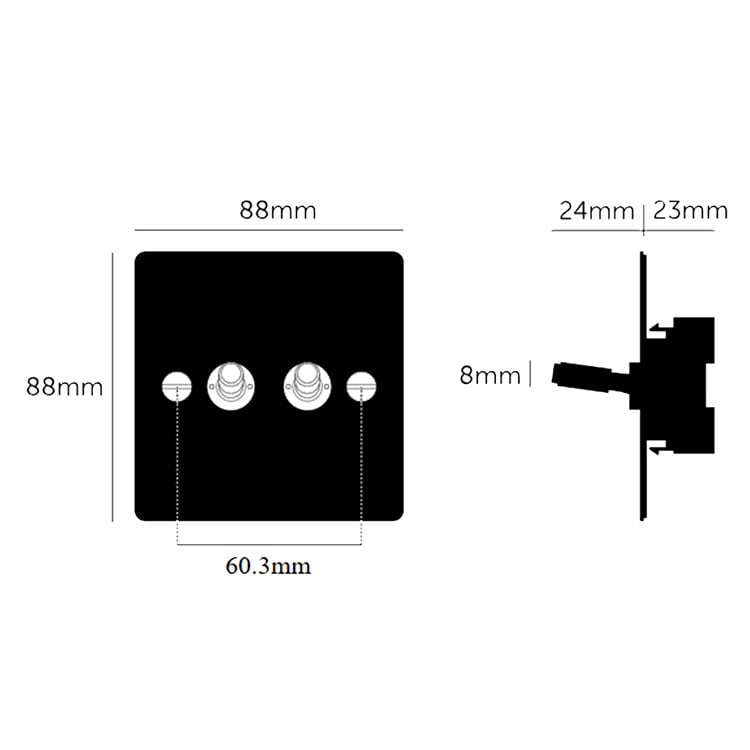 Specification image for Buster and Punch 2G Modular Toggle Switch