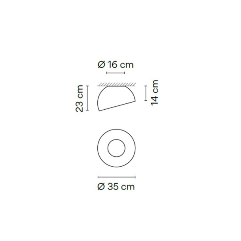 Specification Image for Vibia Duo Petra Dome Angled LED Ceiling Light