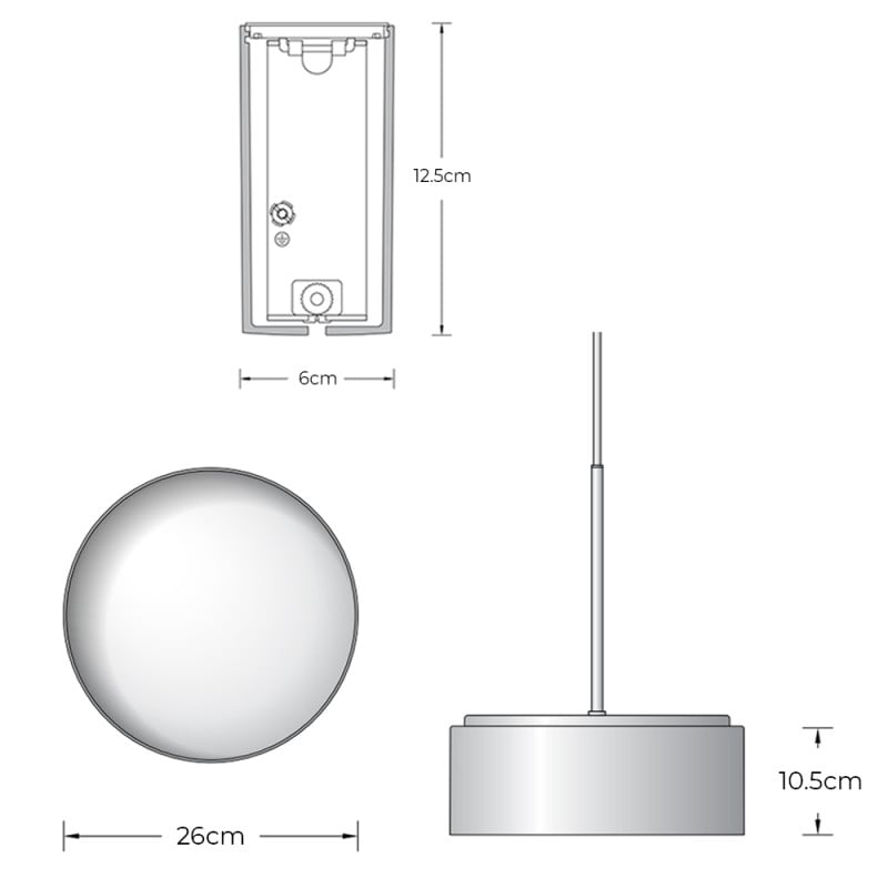 Specification Image for BEGA 50999 LED Pendant