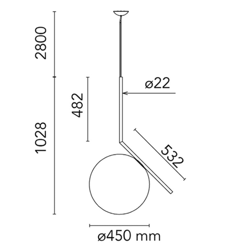 Specification Image for Flos IC 10 Year Anniversary Pendant
