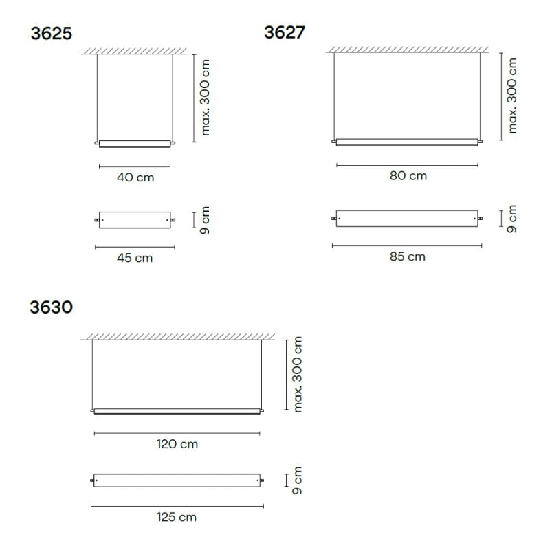 Specification Image for Vibia Asia LED Suspension Light