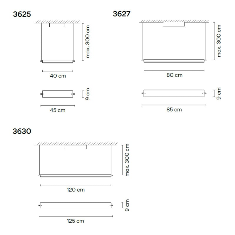 Specification Image for Vibia Asia LED Suspension Light