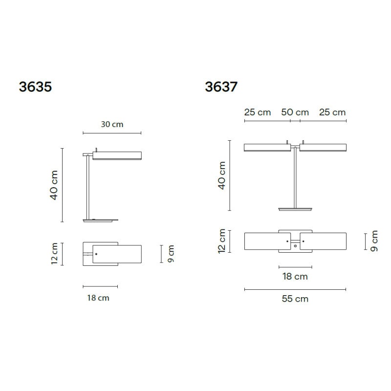 Specification Image for Vibia Asia LED Table Lamp