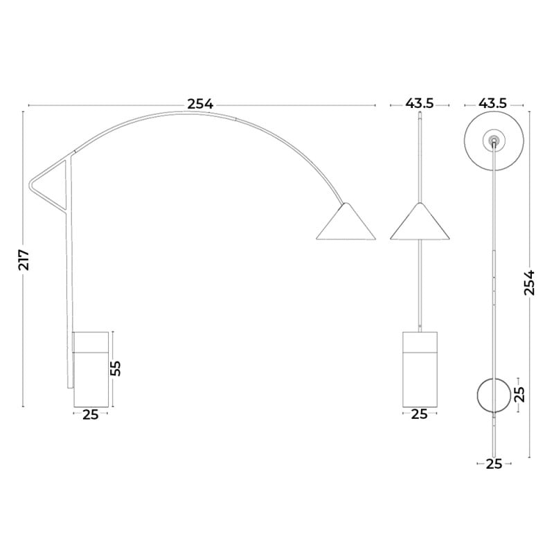 Specification Image for HAY Compass Floor Lamp