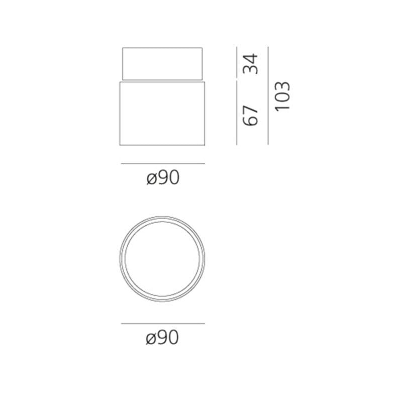 Specification Image for Artemide Hoy 90 LED Semi-Recessed Spotlight