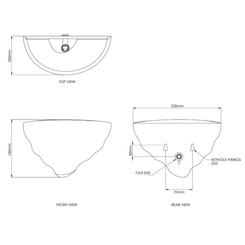 Specification image for Porta Romana Mollusc Wall Light