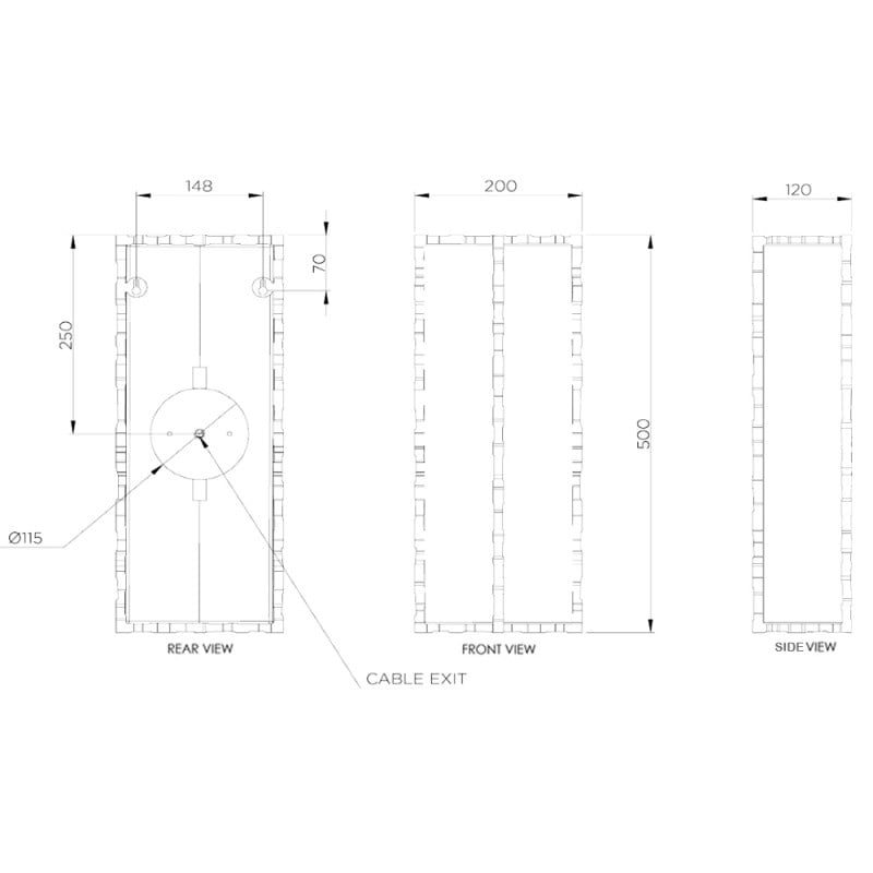 Specification image for Porta Romana Giacometti Wall Light