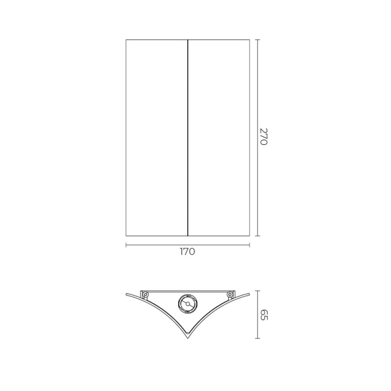 Specification Image for Pholc Concave 27 Wall Light