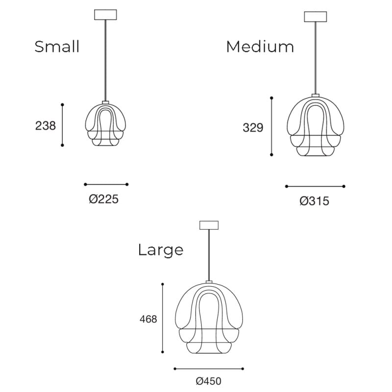Specification Image for Established & Sons Medusa LED Pendant