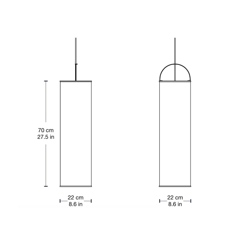 Specification Image for Gubi Silk Lantern Pendant Light