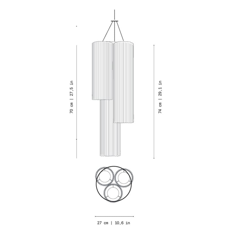 Specification Image for a-emotional light Núa Pendant Composition