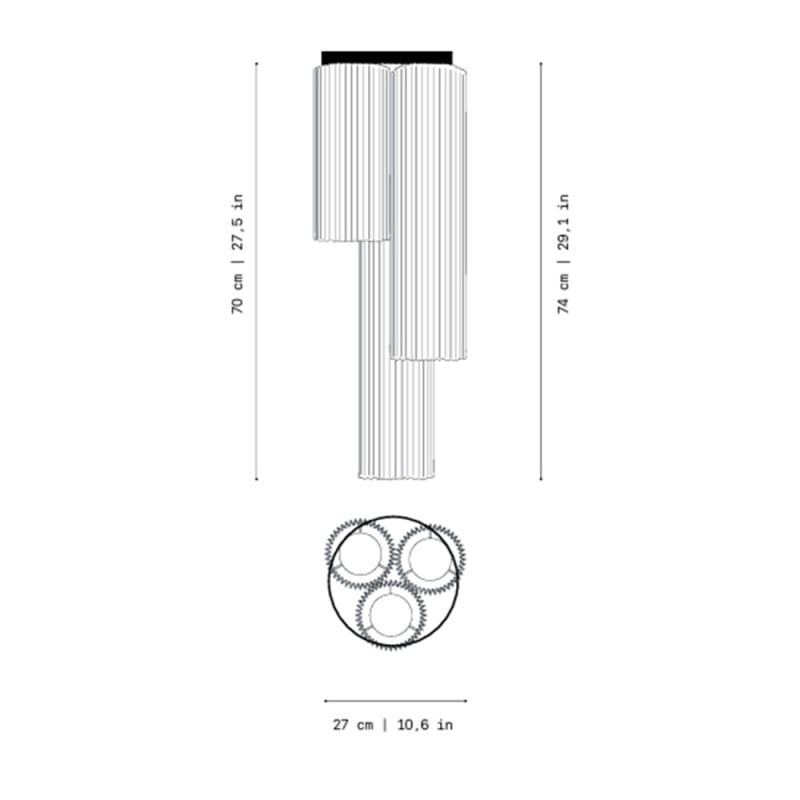 Specification Image for a-emotional light Núa Ceiling Light Composition