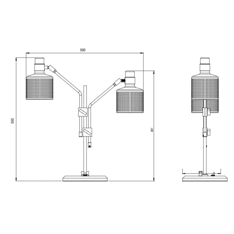 Specification Image for Bert Frank Riddle Double Table Lamp