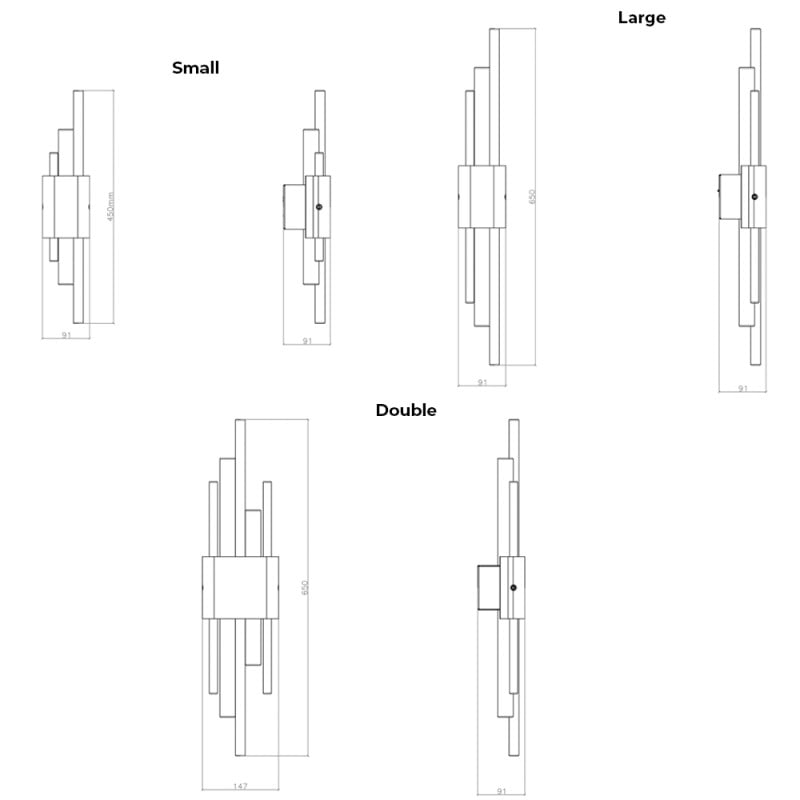 Specification Image for Bert Frank Tanto Cast Brass Wall Light