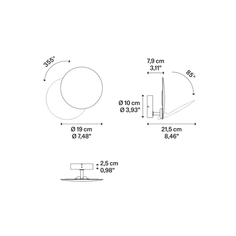 Specification Image for Lodes Puzzle Outdoor Single LED Wall Light
