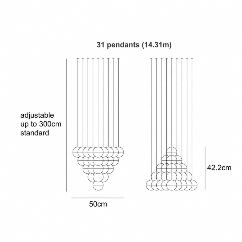 Specification Image for Bocci 14.31m Geometric Suspension Light