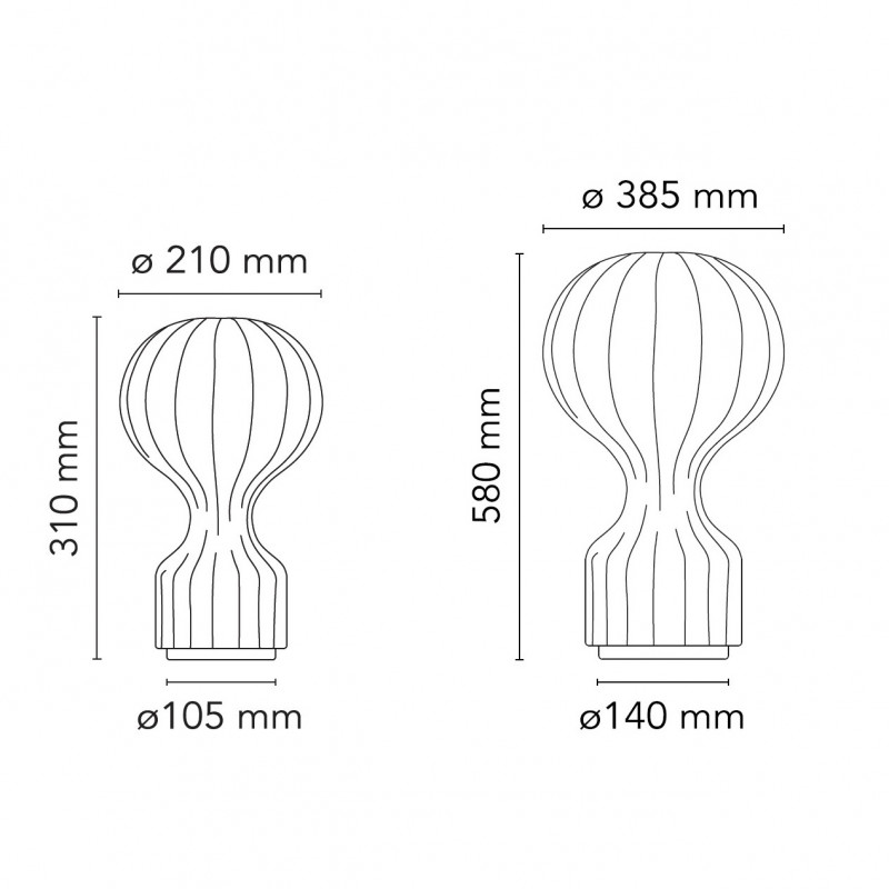 Specification image for Flos Gatto Table Lamp