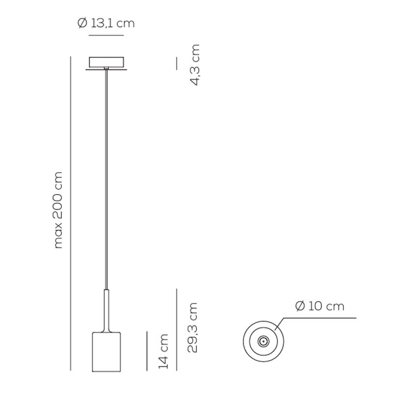 Specification image for Axolight Spillray Suspension Light
