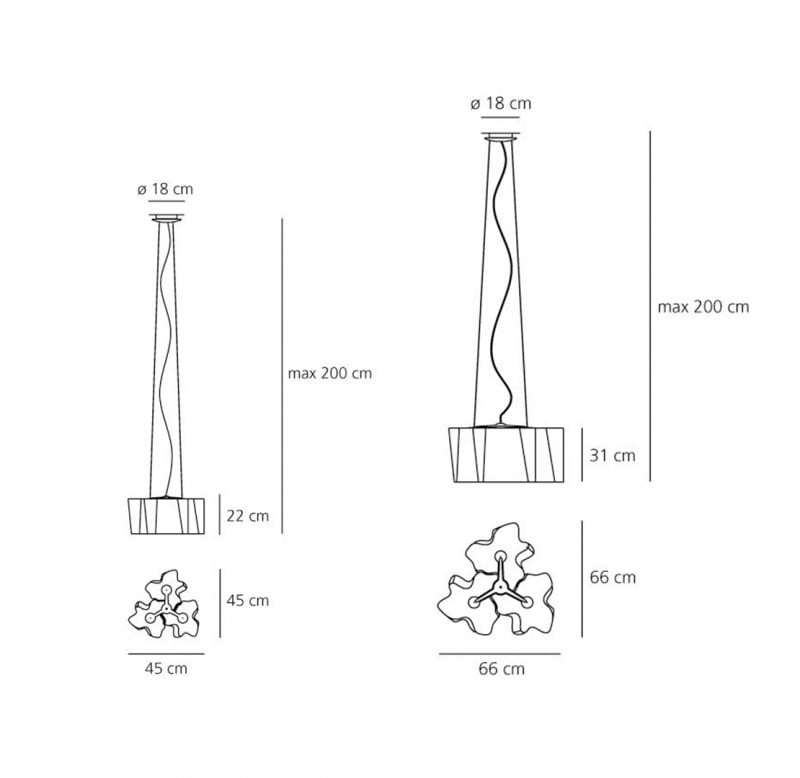 Specification image for Artemide Logico Suspension 3 x 120º 