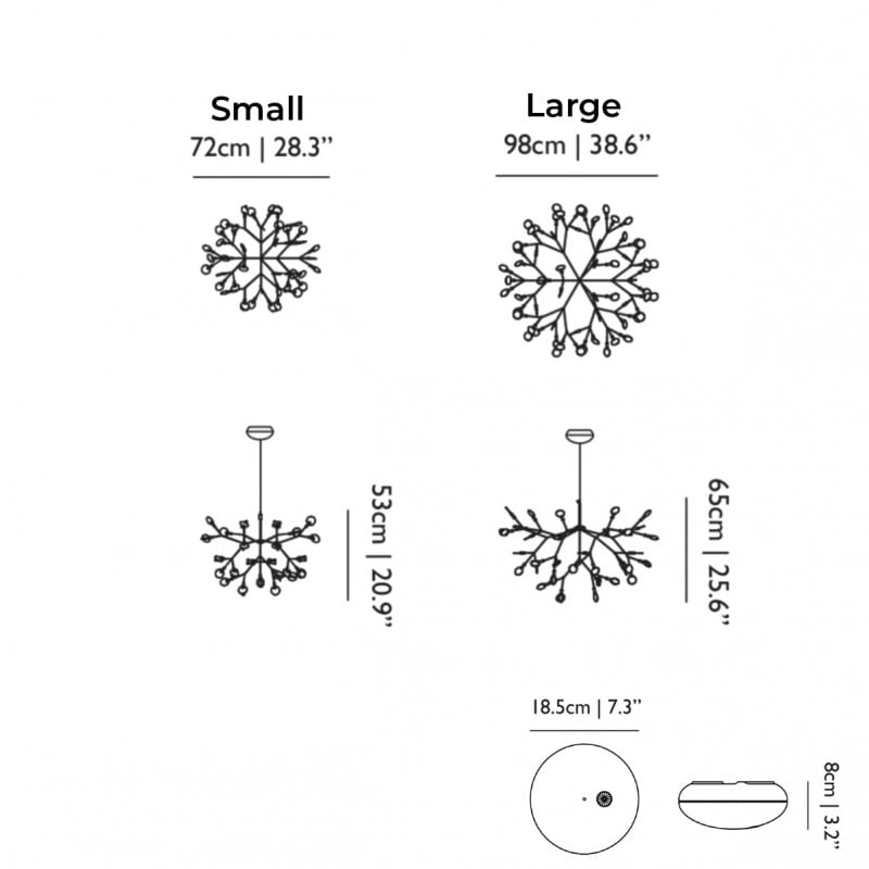 Specification image for Moooi Heracleum III LED Suspension