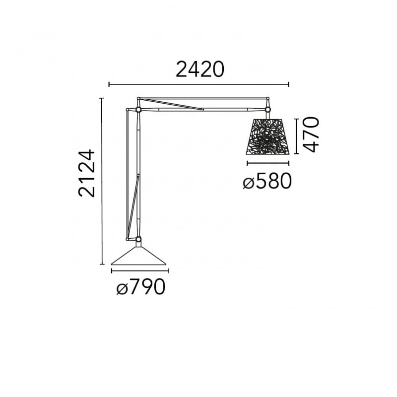 Specification image for Flos Superarchimoon Outdoor Floor Lamp