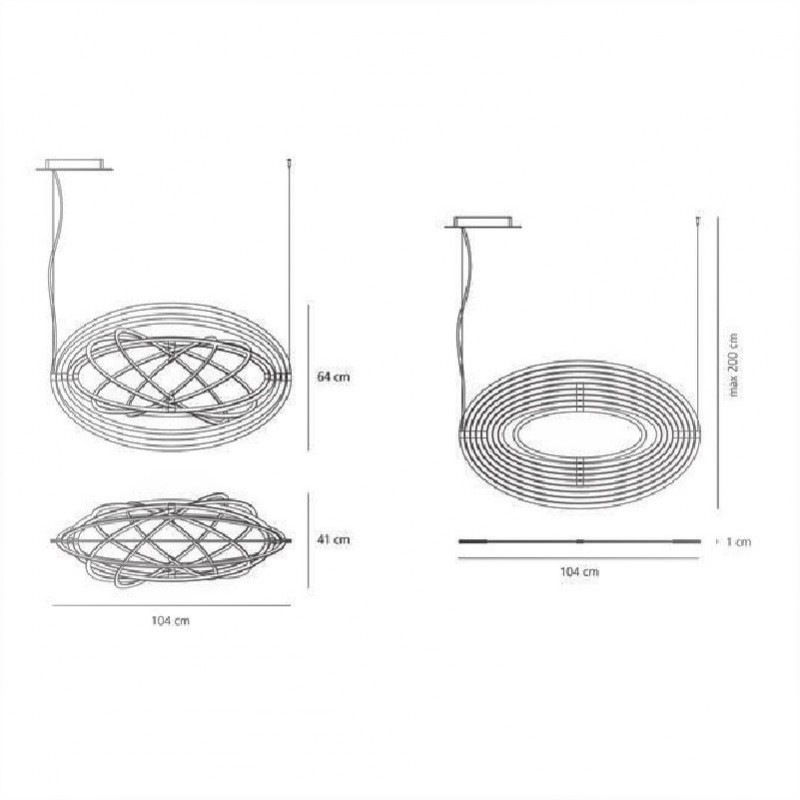 Specification image for Artemide Copernico LED Suspension Light