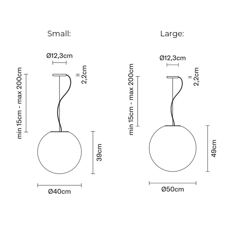 Specification Image for Fabbian Lumi Sfera Suspension