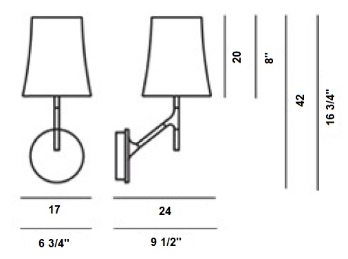 Specification image for Foscarini Birdie Wall Light