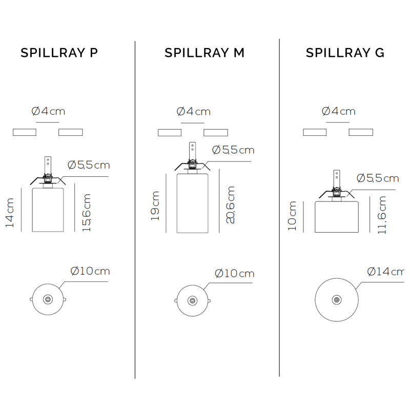 Specification image for Axolight Spillray Recessed Ceiling Light