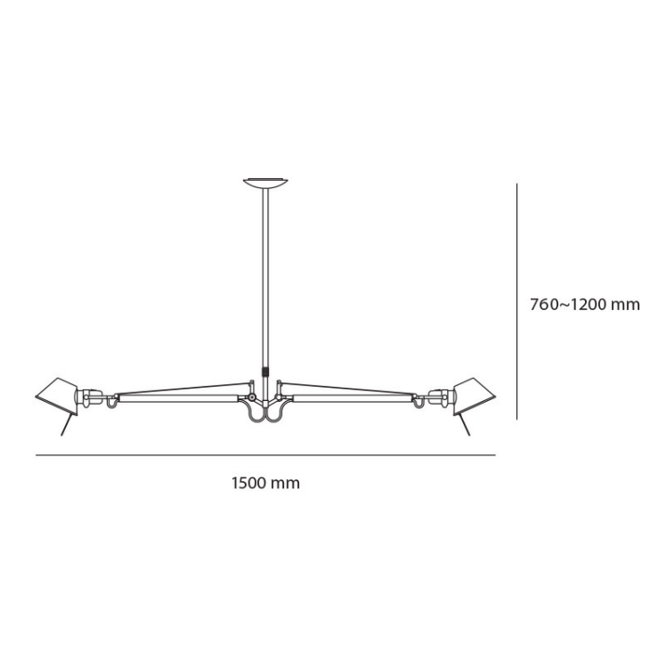 Specification image for Artemide Tolomeo Sospensione Due Bracci