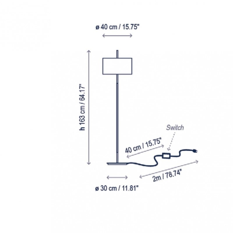 Specification image for Bover Danona Floor Lamp