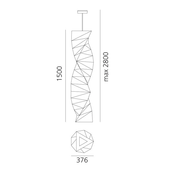 Specification image for Artemide Tatsuno-Otoshigo LED Suspension
