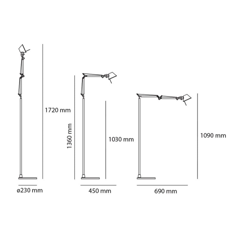 Specification Image for Artemide Tolomeo LED Floor Lamp