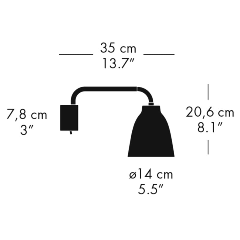 Specification Image for Fritz Hansen Caravaggio Read Wall