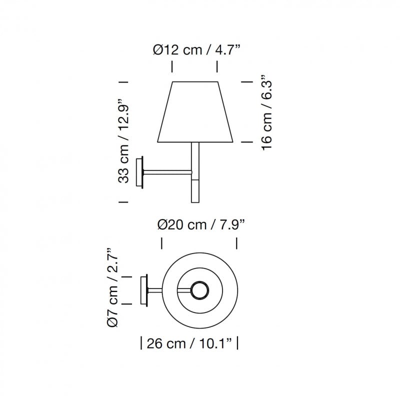 Specification image for Santa & Cole BC2 Wall Light