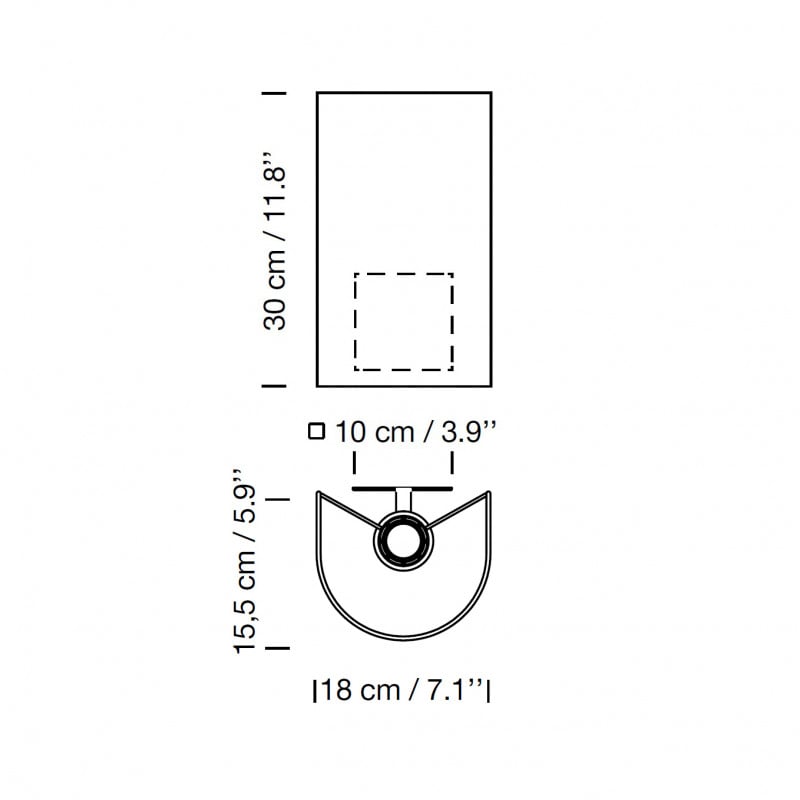 Specification image for Santa & Cole Singular Wall Light