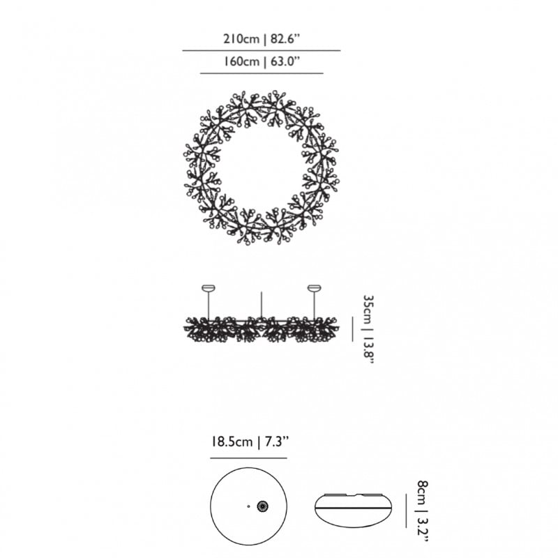 Specification image for Moooi Heracleum III The Big O LED Suspension