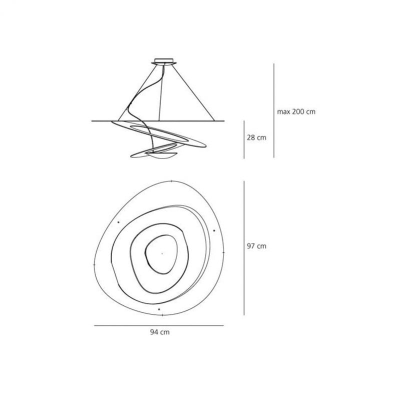 Specification image for Artemide Pirce LED Suspension