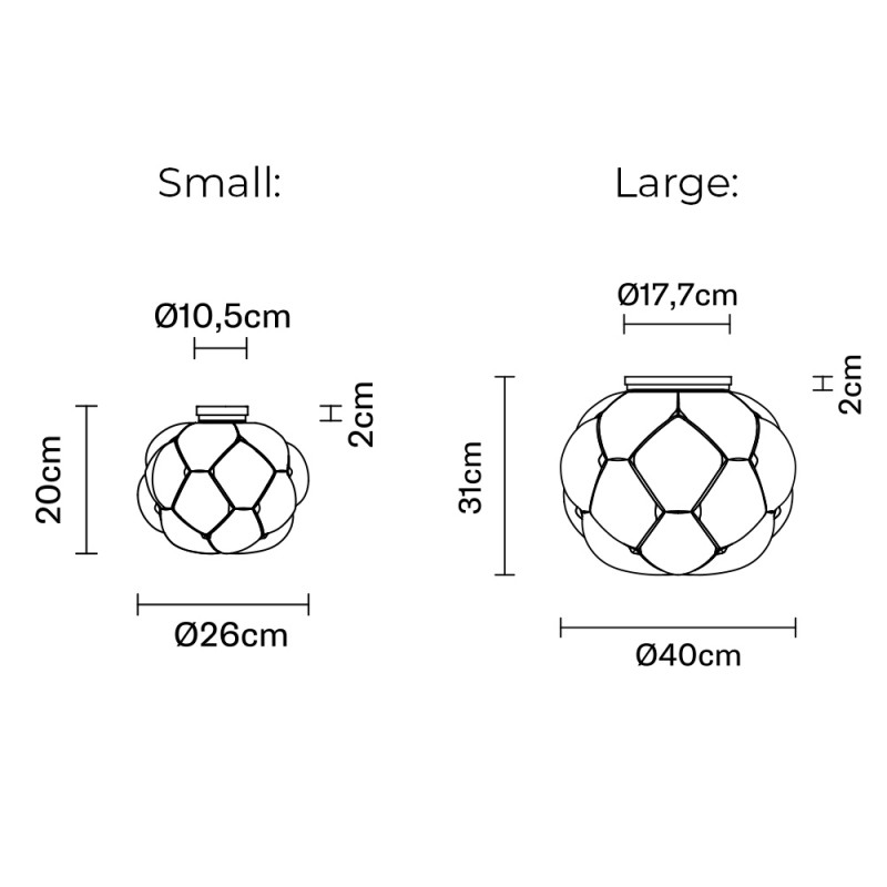 Specification Image for Fabbian Cloudy LED Ceiling Light