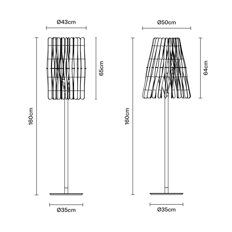 Specification Image for Fabbian Stick Floor Lamp