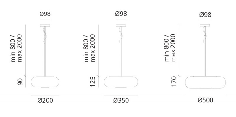 Specification image for Artemide Itka Suspension Light